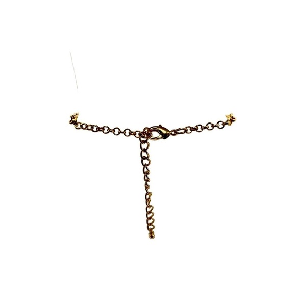 Turquoise & Gold Tone Beaded Necklace & Bangle Set - Faux Pearl & Crystal N43 - Picture 4 of 7